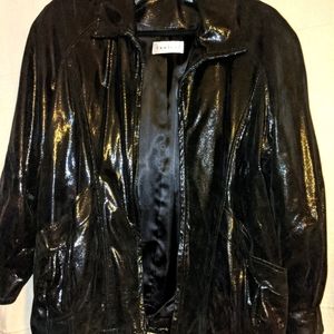 Vintage Vericci leather jacket metallic black